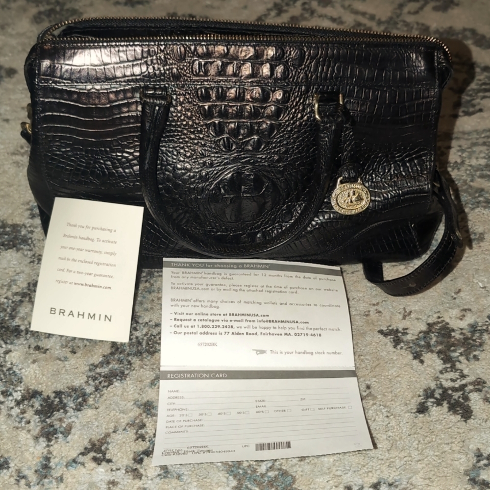 Brahmin Vintage Like New Crandall Doctors Dark Brown Black Tomago